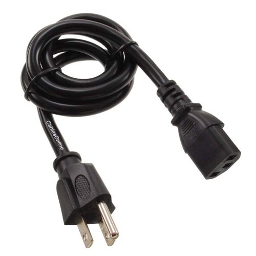 CablesOnline, 5-Pack 3ft 16-Gauge 3-Conductor AC Power Cables with IEC C13 and NEMA 5-15P Connectors, PC-31603-5
