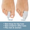 ZenToes 6 Pack Gel Toe Cap and Protector - Cushions and Protects to Provide Relief from Missing or Ingrown Toenails, Corns, Blisters, Hammer Toes (Small, White)