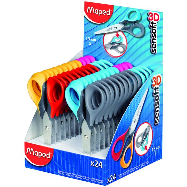 Maped Sensoft 3D Scissors 13.5cm (Box of 24 in Assorted Colours)