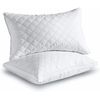 Sable 2pcs Quilted Bed Pillows White Goose Down Feather Standard Queen King Size