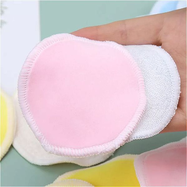 Double-layered cotton facial cleansing tool made of cotton and bamboo fiber 5 units