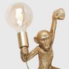 MiniSun Modern Gold Monkey Holding Light Bulb Design Wall Light