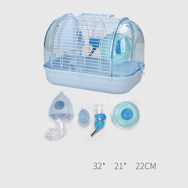 Japanese Elegance: Transparent Base Luxury Hamster Cage - Blue