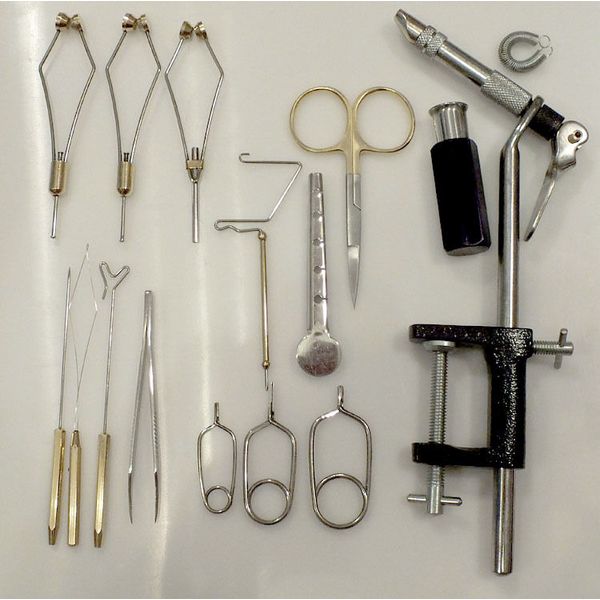 Fly Tying Tool Kit 16 piece w/Chrome AA  Vise - NEW- KT135
