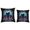 Happiest When I´m Shark Teeth Collecting Tooth Hunter Throw Pillow