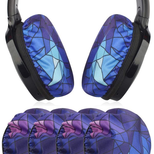 Geekria 2 Pairs Flex Fabric Earpad Covers/Stretchable and Washable Sanitary Earcup Protectors. Fits 3"-4" Over-Ear Headset Ear Cushions, Fit QC35, QC25, Studio 3, WH-1000XM4 Headphones (Diamond)