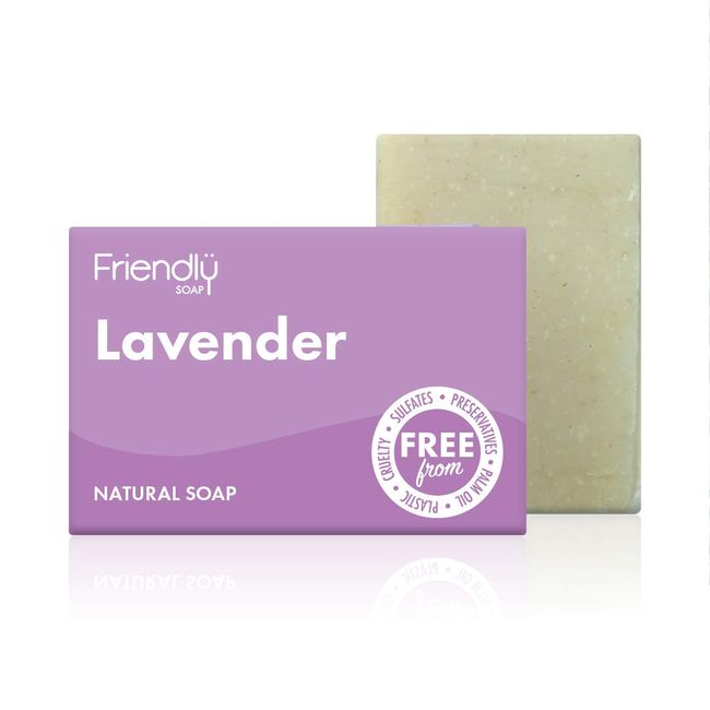 Friendly Soap Handmade Natural Lavender Soap - Relaxing, Indulgent, Exfoliating 95g