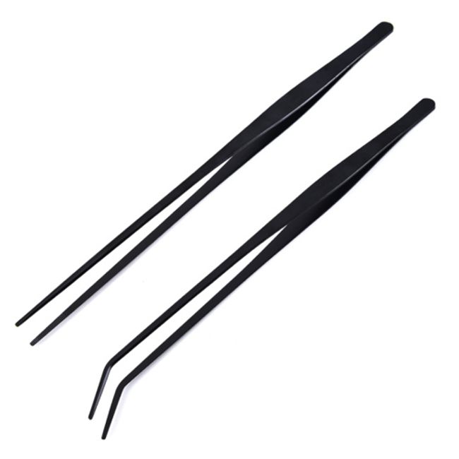 OON stainless long tweezers 30cm, 1 set