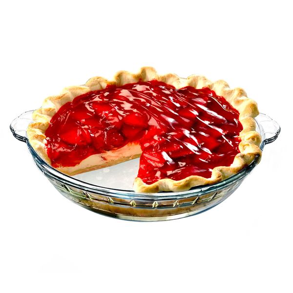 karadrova Glass Pie Dish 9.5in, Glass Pie Plate - 24cm, 1.6 L, Round Pie Pan for 5-6 People