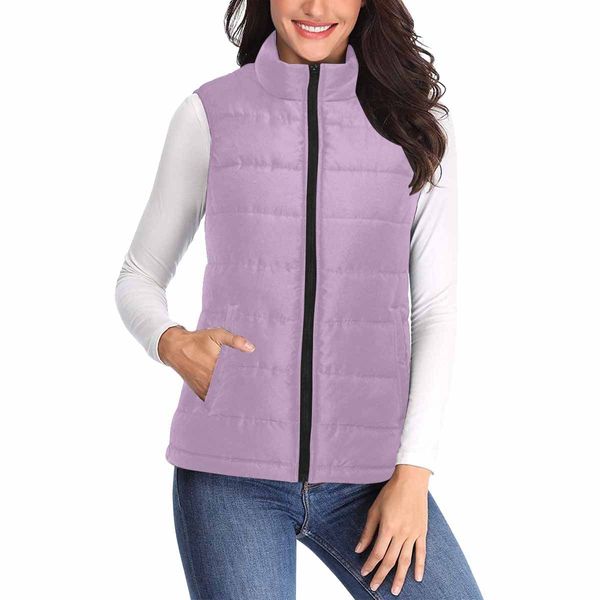 Womens Puffer Vest Jacket / Lilac Purple - M