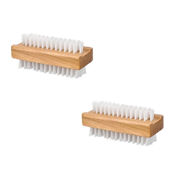 2 Pcs Double Sided Wooden Nail Cleaning Brush | To Clean Fingertips, Can Be Used on Fingernails And Toenails, Perfect For Manicure And Pedicure At Home