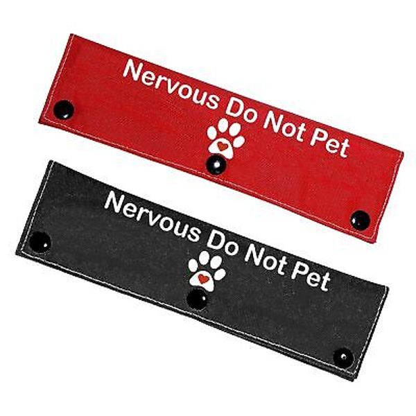 Nervous Do Not Pet 2 Set Funny Red and Black Dog Leash Sleeve Wrap -Hanging I...