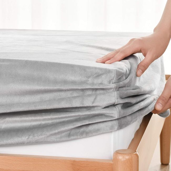 Kumori Microfiber Fitted Sheet, Cover, Warm, Autumn, Winter, Smooth, Blanket Touch, Bed, Washable, Anti-Static, Sold Individually, Single, 39.4 x 78.7 inches (100 x 200 cm), Gray