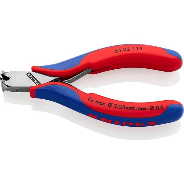 Knipex Electronics End Cutting Nipper with multi-component grips 115 mm 64 02 115