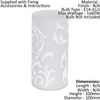 2 Pack - Table Lamp-Colour - Shade White Printed Glass-in Line Switch- E14-1x60W - Side Console Free Standing Base Bedside Task Base Set