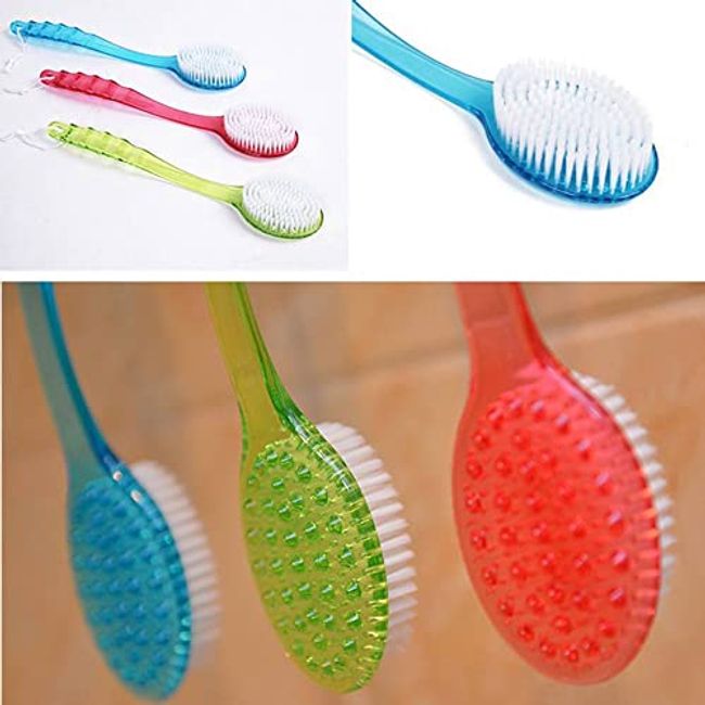 Long Handled Plastic Bath Shower Back Brush Scrubber Skin Cleaning