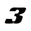 Quattroerre Racing Number 3 Anodized Medium, Black