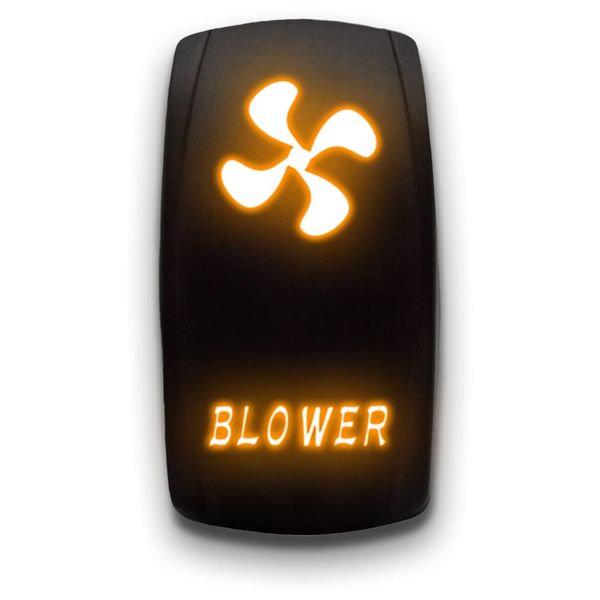 Blower - Orange - Laser Etched Toggle Switch 20A 12V - Vertical Rocker Switch 5-Pin DPST