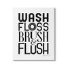 Stupell Industries Bathroom Terms Wash Floss Brush Flush Minimal Text, Designed by Stephanie Workman Marrott Canvas Wall Art, 30 x 40, Black
