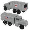 TimMee Processed Plastic Deuce & Half Tim Mee Army Men GRAY 2.5 Ton Cargo Trucks