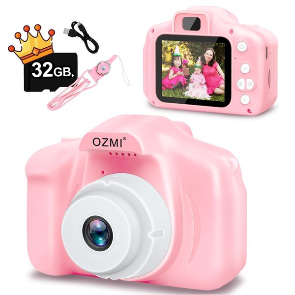 OZMI Digital Camera for Kids Children Toddler Christmas Brithday Gift Toy for Age 3-12 Boys Grils with 32GB Card, Video Recorder 1080P Selfie Camera Gift for Age 3 4 5 6 7 8 9 Years Old Kids