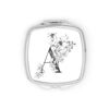 Personalised Initial A Any Letter Vintage Black Floral Compact Pocket Mirror Initials Custom Monogram