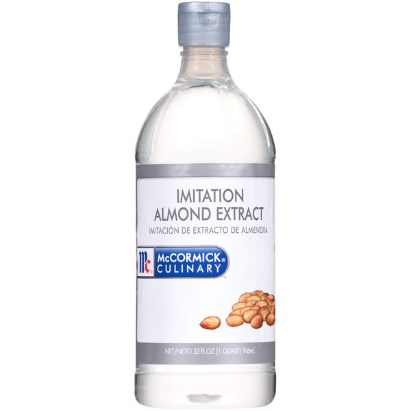 McCormick Culinary Imitation Almond Extract, 32 fl oz - One 32 Fluid Ounce Bottle of Clear Almond Extract for Baking, Best in Baked Goods, Desserts, Beverages and More