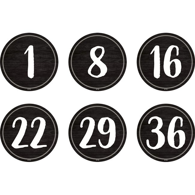 Spot On Floor Markers: Modern Farmhouse Numbers 1-36 - 4" (TCR77531)