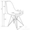 Maklaine Modern Eiffel Base Dining Side Chair in Transparent Blue