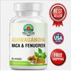 Ashwagandha Maca Capsules  Fenugreek Supplement Capsules 60pcs