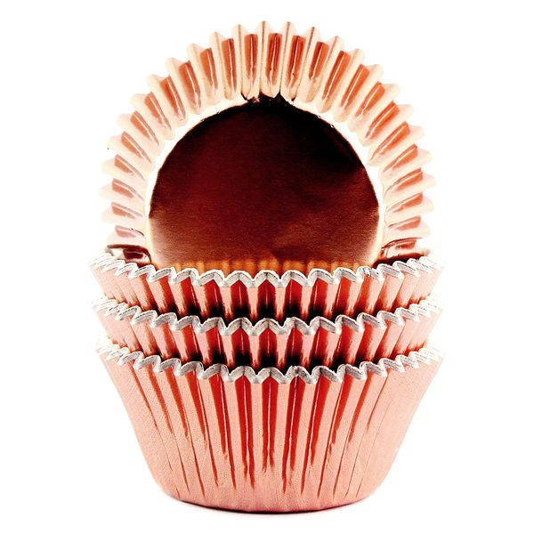 Eoonfirst Foil Cupcake Liners Standard Baking Cups 100 Pcs (Rose Gold)