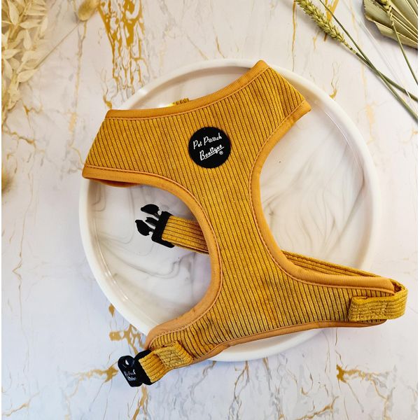 Mustard Yellow Cord Dog Harness XS