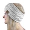 Cosey-lined soft knitted headband with inner fleece. - Headband. White