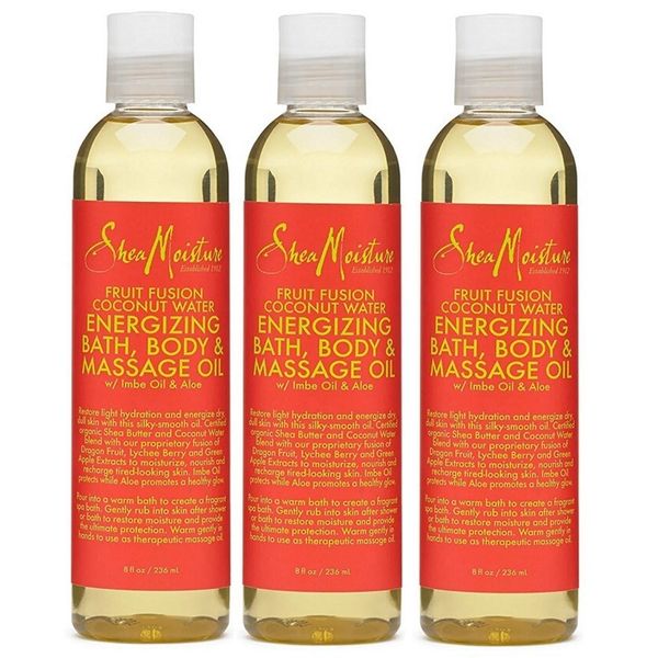 3 Pack- Shea Moisture Energizing Bath Fruit &Coconut Oil & 8 Oz