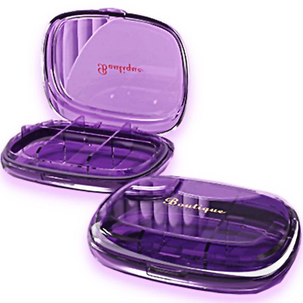 COLORBIRD Portable Boutique Pill Case, Medicine Case, Supplement Case, Stylish, Small (Ameyste Purple 6)