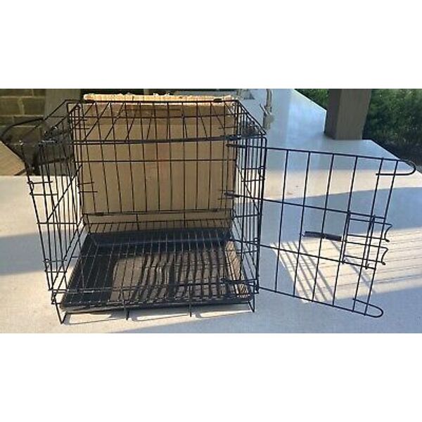 XXS Small Dog Crate Kennel Folding Metal Tray Pan Pet Wire Puppy Cage Breed Size