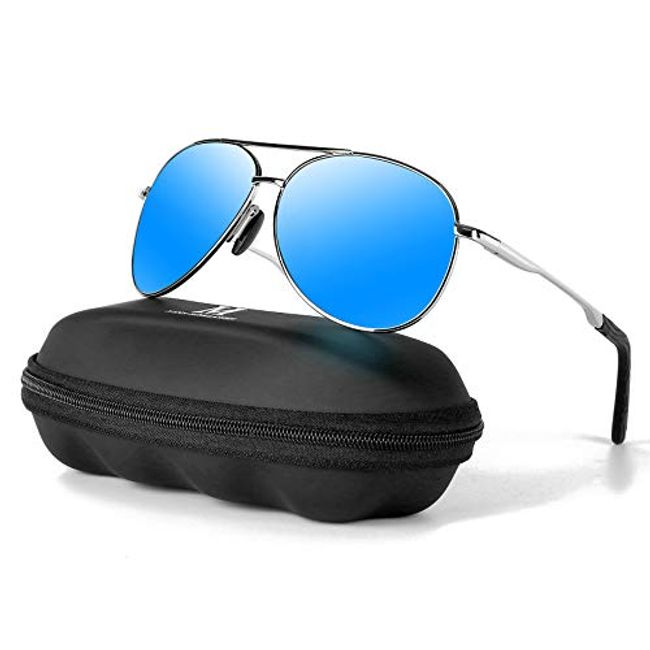 Men's Classic Aviator Sunglasses - Aluminum and Silicone Frame