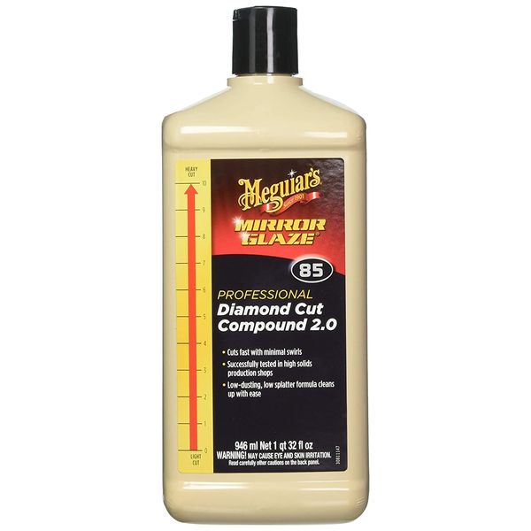 Meguiar's M8532 Mirror Glaze Diamond Cut Compound 2.0, 32 Fluid Ounces, White