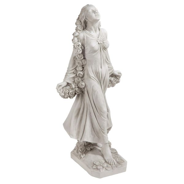 Design Toscano KY47018 Flora Divine Patroness of Gardens Roman Goddess Statue, 30 Inch, Polyresin, Antique Stone