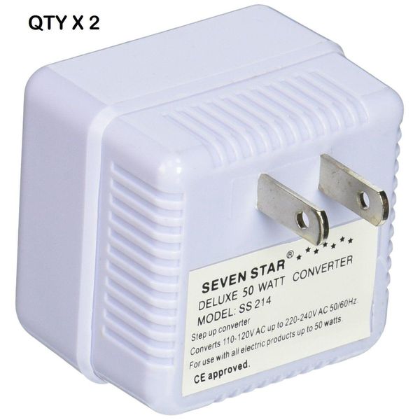 2x PK Seven Star 50w Step Up Transformer Power Voltage Converter 110v to 220v