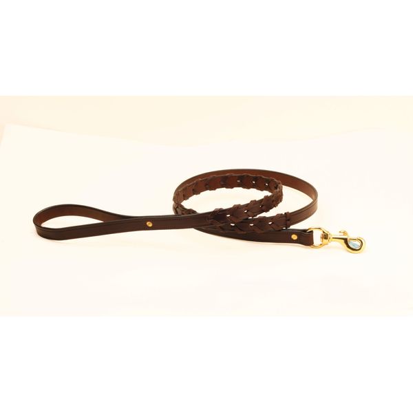 Tory Leather Laced Dog Leash Havana