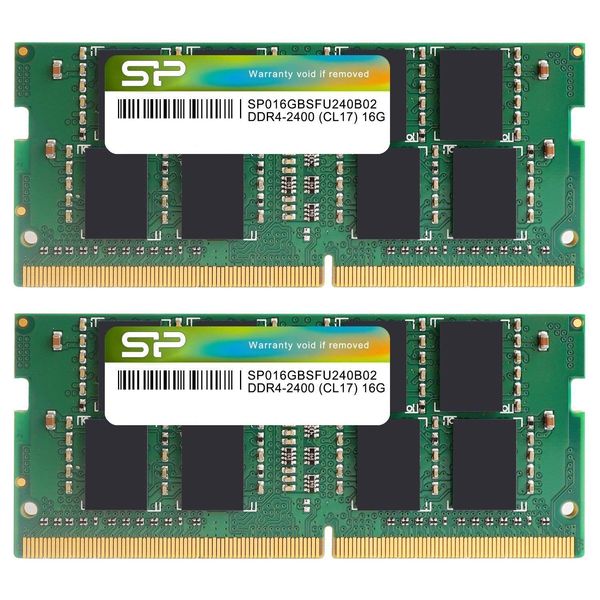 Silicon Power SP032GBSFU240B22 Laptop RAM Memory, DDR4-2400 (PC4-19200), 16GB x 2 (32GB Total), 260 Pin, 1.2V, CL17