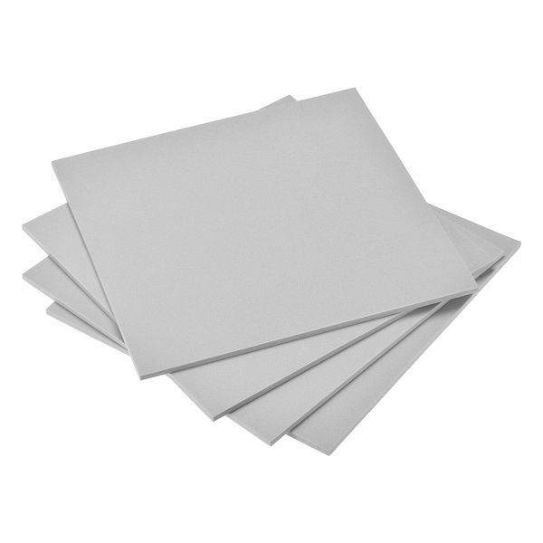 uxcell EVA Sheets, EVA Foam Sheets, For Crafts, DIY Projects, Gray, 9.8 x 10.8 inches (25 x 25 cm), Thickness 0.2 inches (5 mm), 4 Pieces