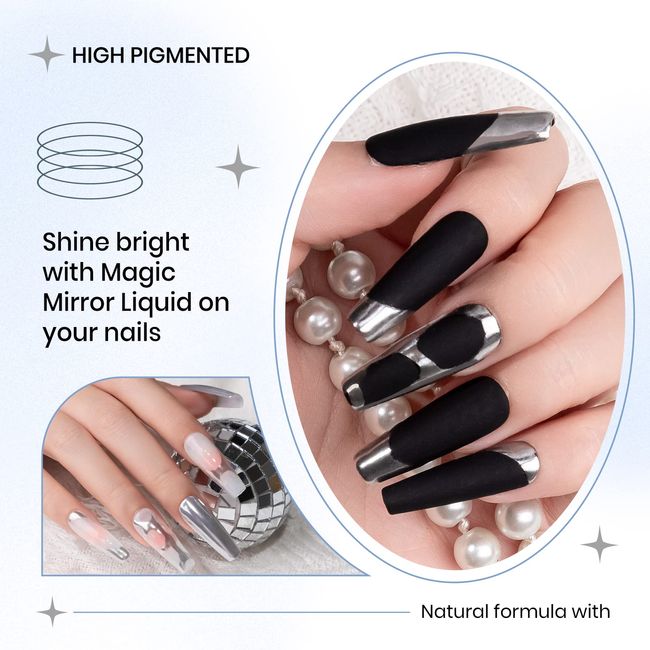 Mirror Chrome Nail Powder Iridescent Reflective Shining Glitter