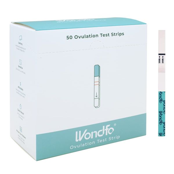 Wondfo Ovulation Test Strips Predictor Kit Detecting LH Surge - Highly Sensitive at Home Test Kit (50 Count) - W2-S50