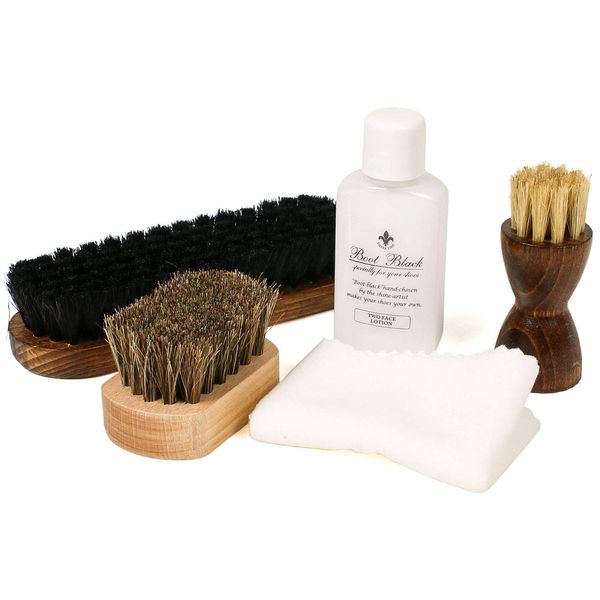 Columbus Shoe Care Brush Pig Hair Horse Hair Shoe Cleaner Cloth Set Mini Brush Collection, Mini Brush Collection