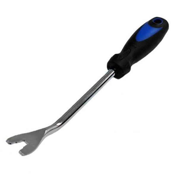 DOOR PANEL STUD RELEASE TOOL (PIG FOOT STYLE) WITH CHROME SHAFT, BLUE & BLACK HANDLE
