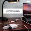 6 Ft Extension Cord with 3 Electrical Power Outlets - 16/3 Durable Black Cable