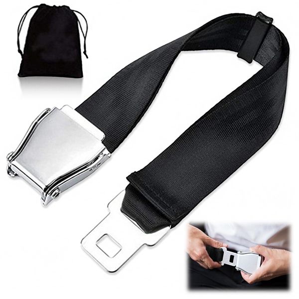 Airplane Seat Belt Extender Adjustable 6-32 In Airplane seatbelt extender for Fat Man Pregnant Woman Airport Essentials Car Seat Belt Extension with Portable Bag