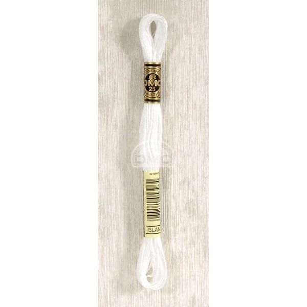 DMC Embroidery Floss, Cotton, White, 8 m